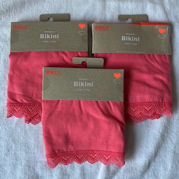 3 pairs Old Navy Mid-Rise Lace-Trimmed Bikini Underwear small - Picture 3 of 10